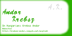 andor krebsz business card